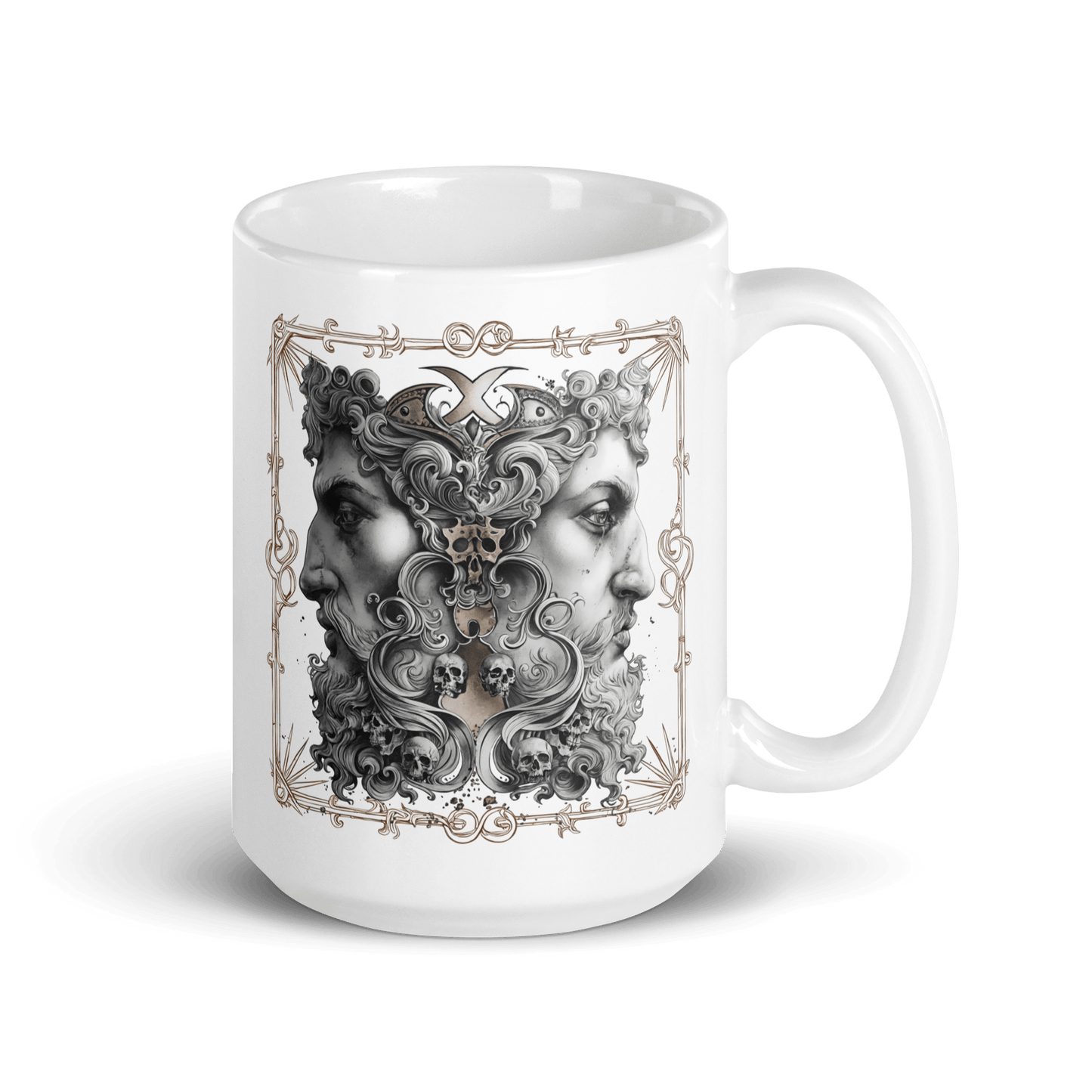 Janus Head Coffee Mug by Mr. Serial Killer - Duality & Transition Design