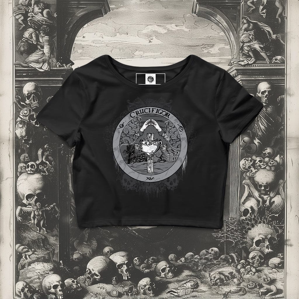 Illuminor Graphic Crop Top with esoteric and macabre design elements from Mr. Serial Killer