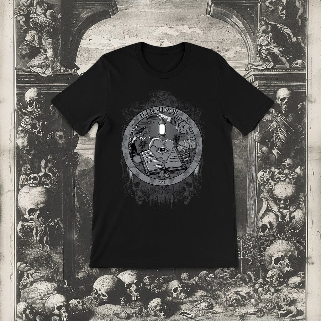Illuminor Graphic T-Shirt with esoteric, Rosicrucian and macabre design elements from Mr. Serial Killer