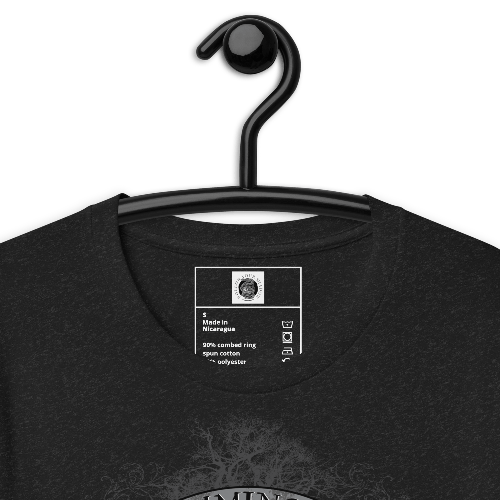 Illuminor Graphic T-Shirt mockup showcasing unique gothic Rosicrucian design