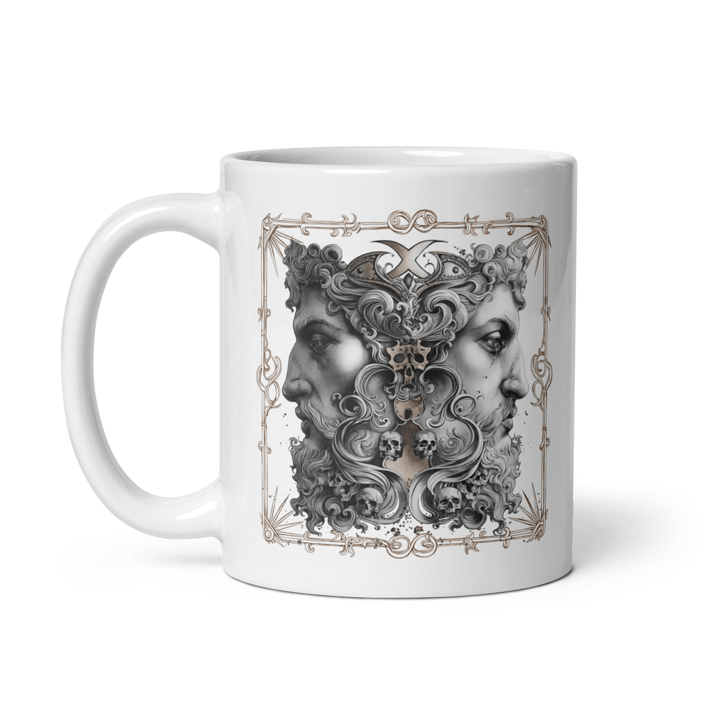 Janus Head Coffee Mug by Mr. Serial Killer - Duality & Transition Design