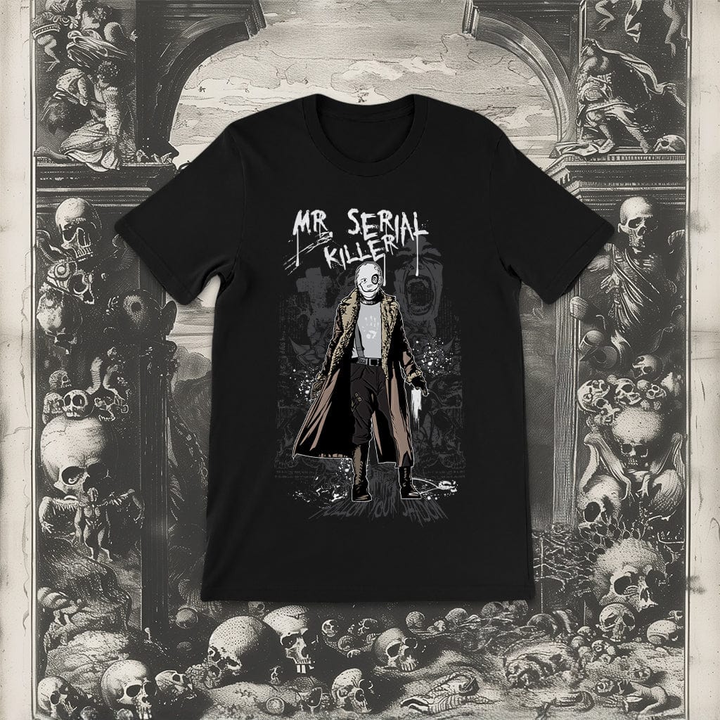 Mr. Serial Killer Follow Your Shadow Graphic T-Shirt - Dark Archetype Collection Mockup