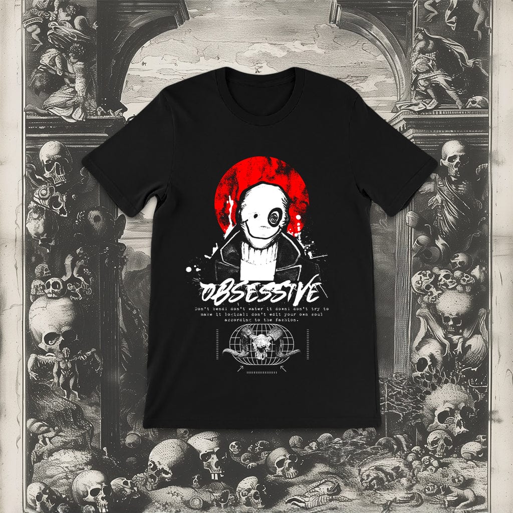 Shadow of the Dark Mage T-Shirt mockup featuring dark macabre design and esoteric symbolism.