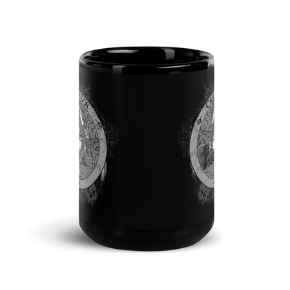 Crucifigor Black Mug | Alchemy & Rosicrucian Symbols | Gothic & Occult Aesthetic