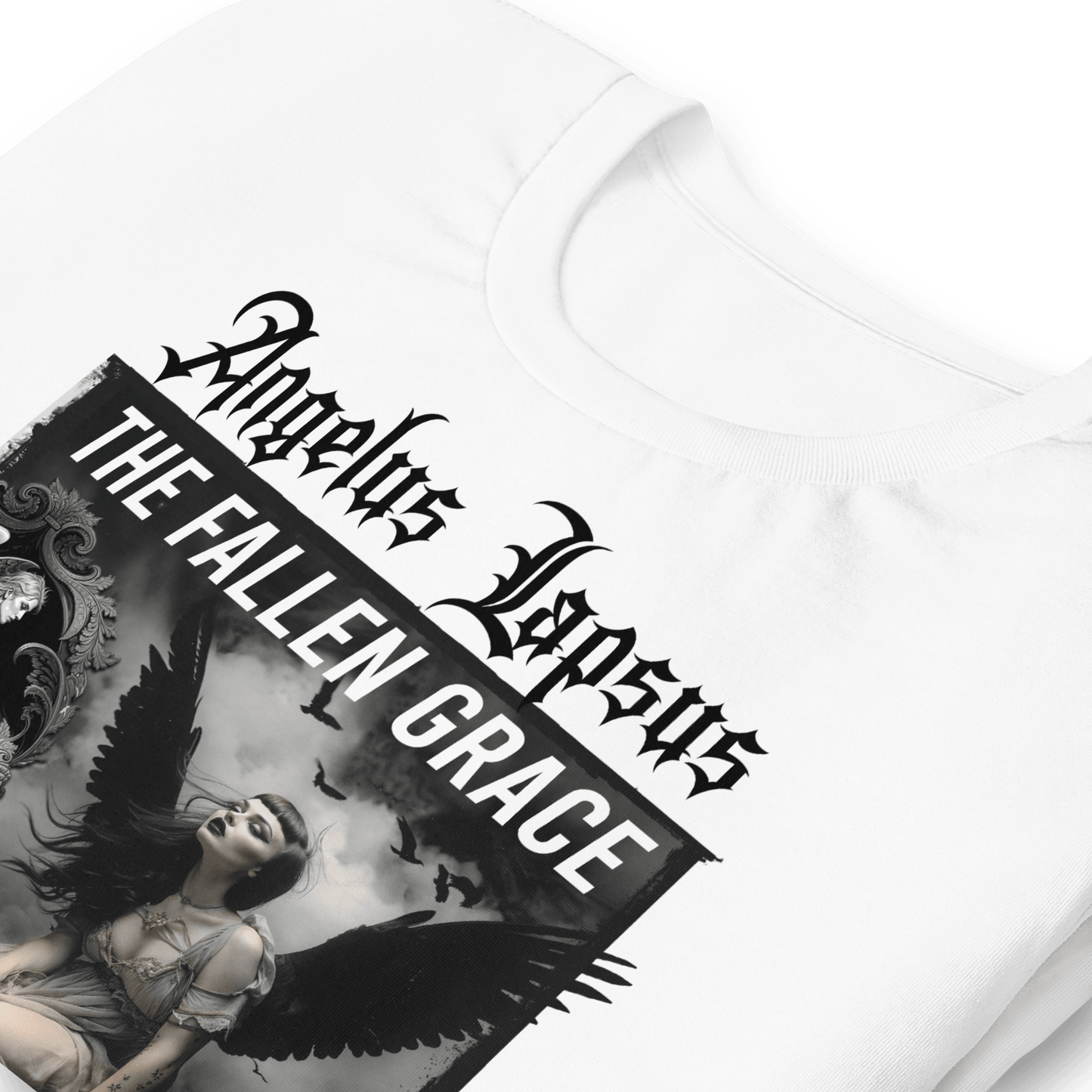 Gadreel: The Fallen Grace - Angelus Lapsus Graphic T-Shirt mockup