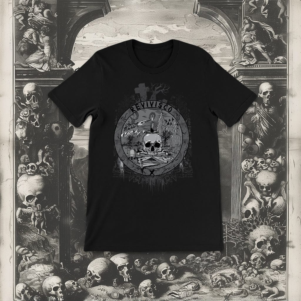 Revivisco Graphic T-Shirt design mock-up featuring the sigil from Daniel Cramer's Emblemata Sacra (1624)