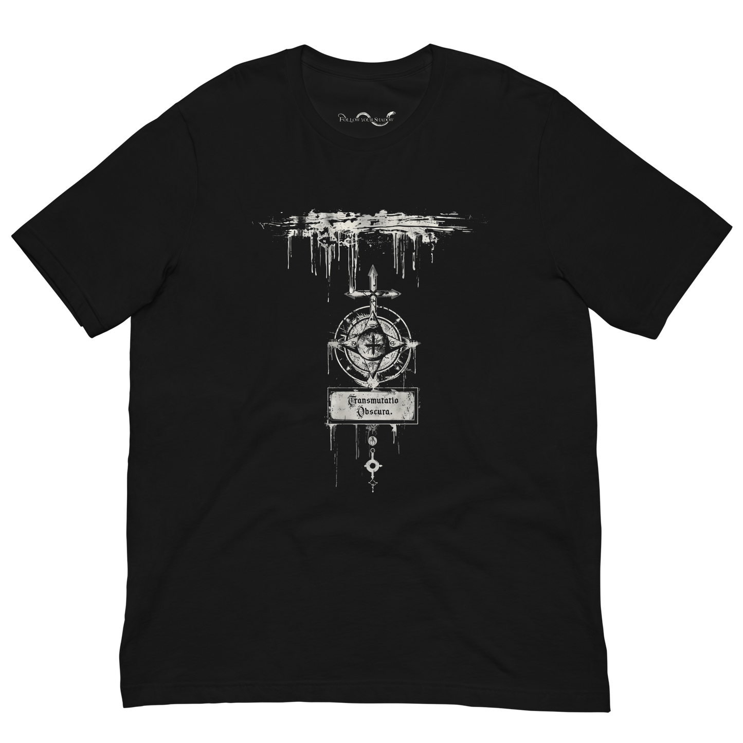 Transmutatio Obscura Graphic T-Shirt with Dark Lover Archetype design for modern witches, mystics, and horror fans.