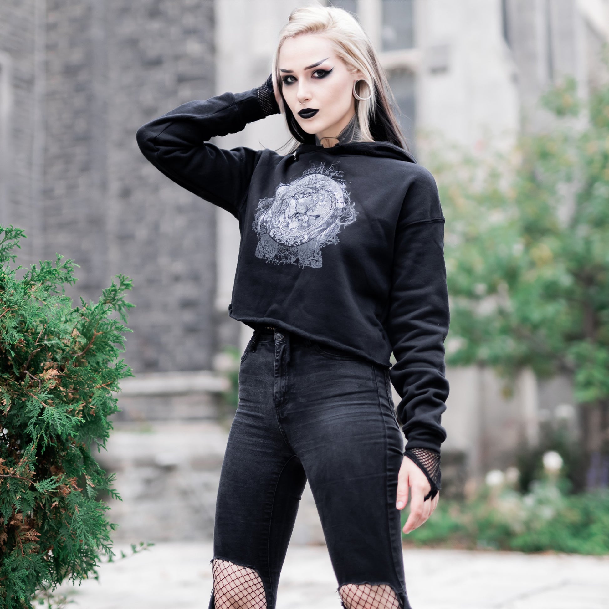 The Divine Child Crop Hoodie - Follow Your Shadow