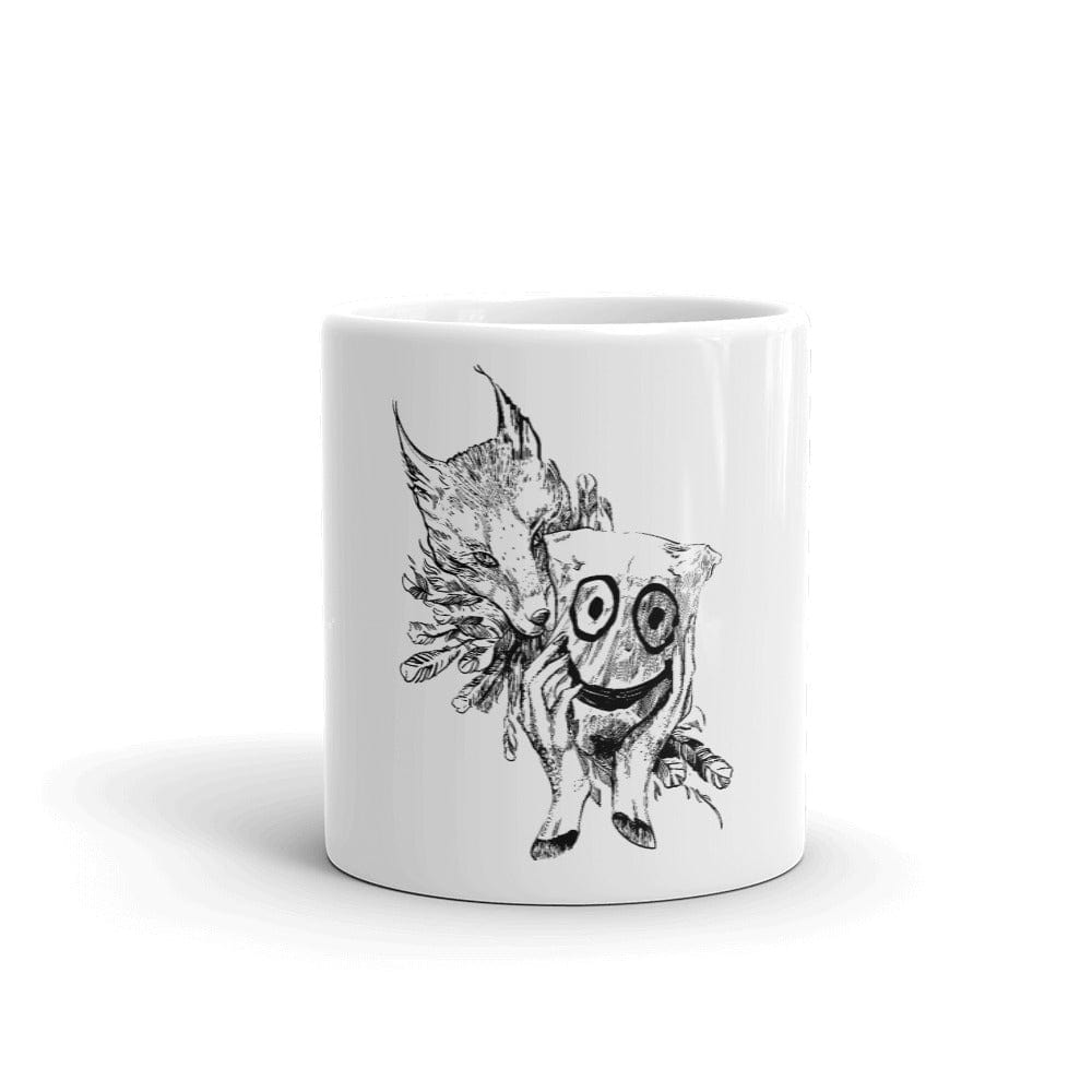 Coyote Trickster Unmasking Mr. Happy Face Mug - Duality of the Archetype | Native American Folklore